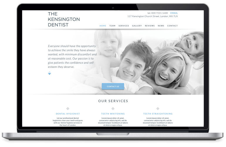 The Kensington Dentist website