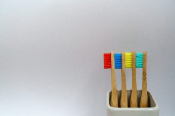 Four Colourful Toothbrushes